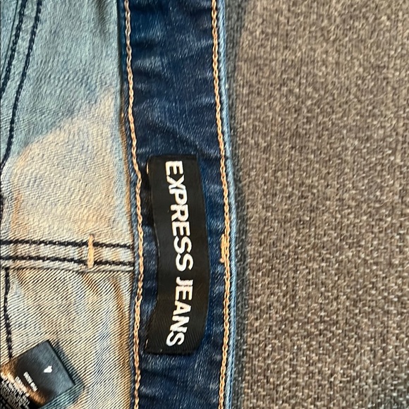Express Blue Jean Shorts with Distressed Details - Picture 3 of 6